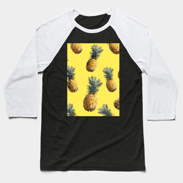 Pineapple Pattern Baseball T-Shirt by maxcode